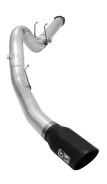 afe atlas exhausts 5in dpf-back aluminized steel exhaust sys 2015 ford diesel v8 6.7l (td) black tip 49-03064-b