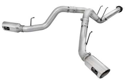 afe atlas exhaust 4in dpf-back exhaust aluminized steel polished tip 11-14 ford diesel truck v8-6.7l 49-03065-p
