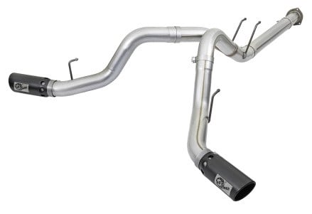 afe atlas 4in dpf-back alum steel exhaust system w/black tip 2017 ford diesel trucks v8-6.7l (td) 49-03092-b