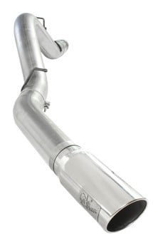 afe atlas exhaust 5in dpf-back al steel 11-13 gm diesel trucks v8-6.6l (td) lml (pol tip) 49-04041-p