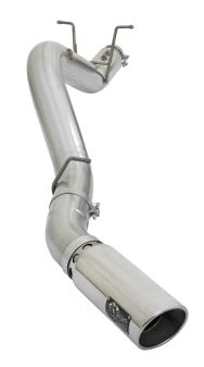 afe atlas 5in dpf-back aluminized steel exhaust system w/polished tips 2017 gm duramax 6.6l (td) l5p 49-04085-p