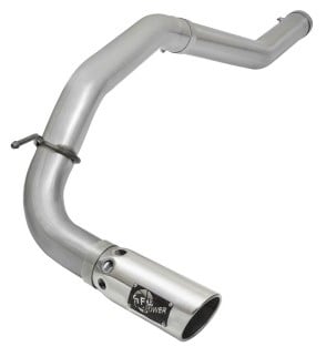 afe atlas exhaust 5in dpf-back al steel 2016 nissan titan xd v8-5.0l polished tip 49-06113-p
