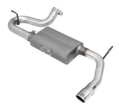 afe scorpion 2-1/2in alum steel axle-back exhaust w/polished tip 07-18 jeep wrangler jk v6-3.6/3.8l 49-08047-p