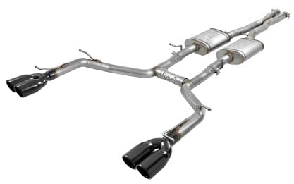afe mach force-xp 2-1/2in 304 ss cat-back exhaust 15-21 dodge challenger v6-3.6l - quad black tip 49-32067-b