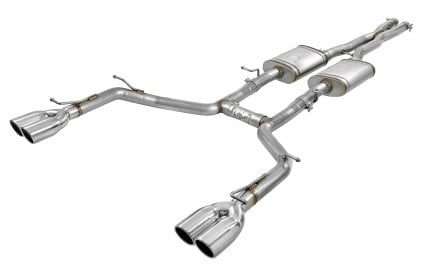 afe mach force-xp 2-1/2in 304 ss cat-back exhaust 15-19 dodge challenger v6-3.6l - polished tip 49-32067-p