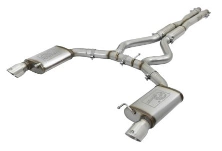 afe 11-21 dodge durango v6-3.6l/v8-5.7l mach force-xp 304 ss cat-back exhaust system w/ polished tip 49-32086-p