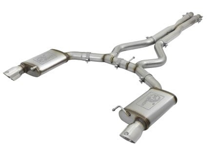 afe machforce xp 3in 304 ss cat-back exhausts w/ polished tips 15-17 ford mustang gt v8-5.0l/v6-3.7l 49-33072-1p