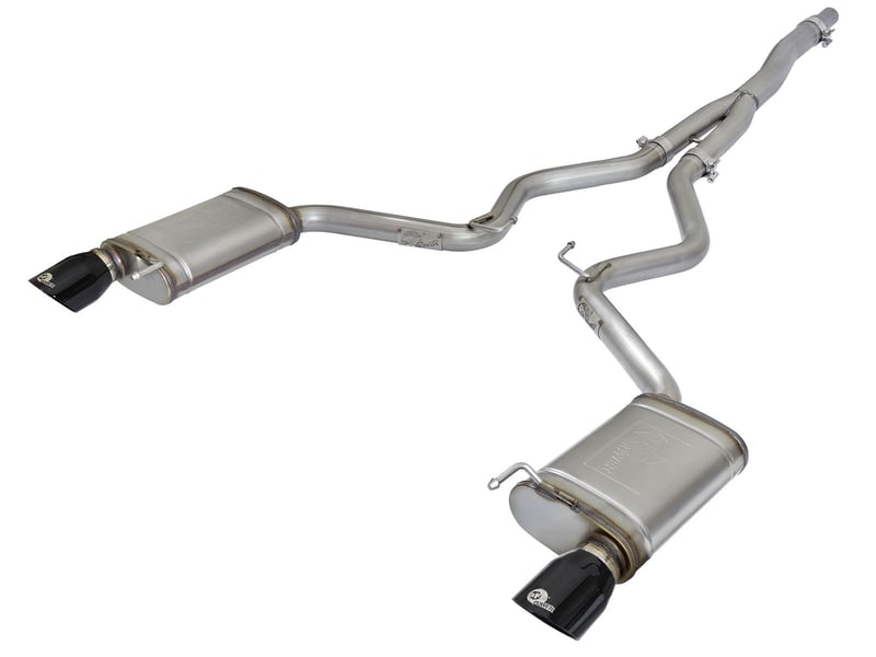 afe machforce xp exhausts cat-back ss-304 exh w/ black tips 15-16 ford mustang ecoboost 2.3l (t) 49-33084-b