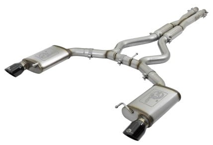 afe machforce xp 3in 304 ss loud tone cat-back w/ black tips 15-17 ford mustang v6-3.7l/v8-5.0l 49-33087-b