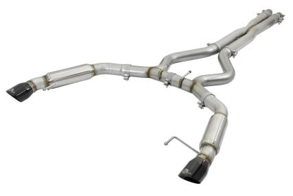 afe machforce xp 3in 304 ss sport tone cat-back w/ black tips 15-17 ford mustang v6-3.7l/v8-5.0l 49-33088-b