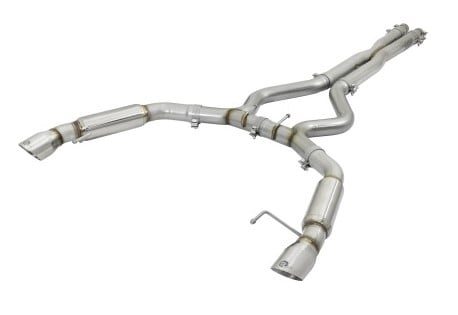 afe machforce xp 3in aggressive toned cat-back exhausts w/ polished tips 15-17 ford mustang v6/v8 49-33088-p