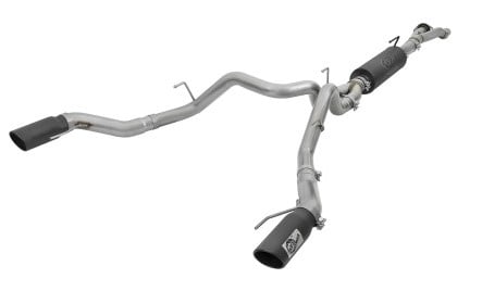 afe mach force-xp 3in to 3-1/2in 304 ss cat-back exhaust w/black tip 17-18 ford f-150 raptor v6 3.5l 49-33094-b