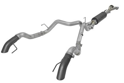 afe mach force-xp cat-back exhaust w/dual hi-tuck tips black 17-18 ford f-150 raptor v6-3.5l (tt) 49-33095-b