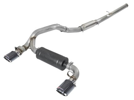 afe takeda 3in 304 ss cat-back exhaust system w/ carbon fiber tips 16-18 ford focus rs i4-2.3l (t) 49-33103-c