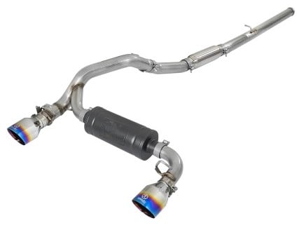 afe takeda 3in 304 ss cat-back exhaust system w/ blue flame tip 16-18 ford focus rs i4-2.3l (t) 49-33103-l