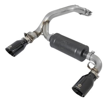 afe takeda 3in 304 ss axle-back exhaust system w/ black tip 16-18 ford focus rs 2.3l (t) 49-33104-b