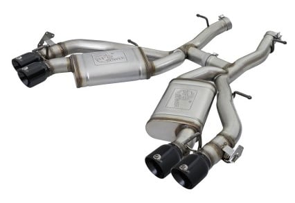 afe machforce xp 3in 304 ss axle-back exhaust dual exhaust (npp) w/ black tips 16-17 camaro ss v8 49-34068-b