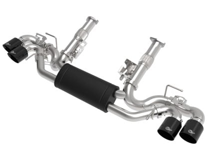 afe mach force-xp 3in to 2-1/2in 304ss cat-back 2020 chevy corvette (c8) 6.2l - black tip 49-34124-b