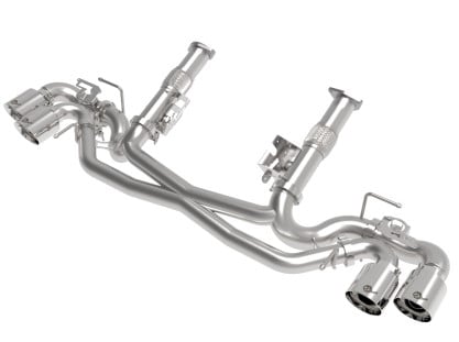 afe mach force-xp 304 stainless steel cat-back exhaust polished 2020 chevrolet corvette c8 49-34124nm-p