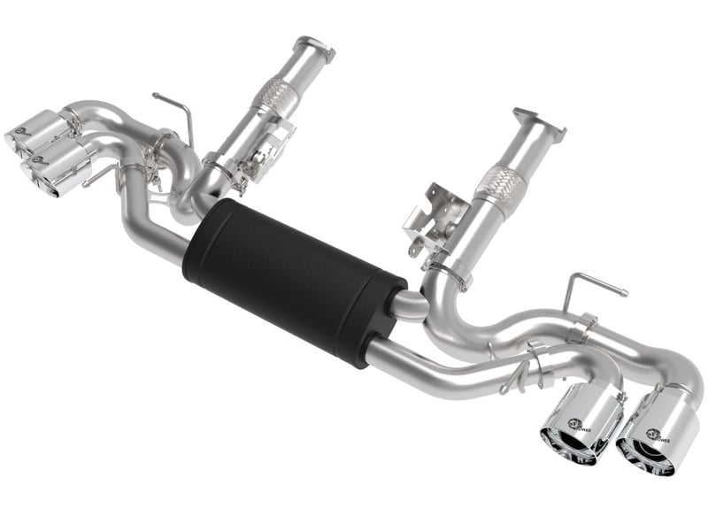 afe mach force-xp 2-1/2in 304ss cat-back 2020 chevy corvette (c8) 6.2l - polished tip 49-34127-p
