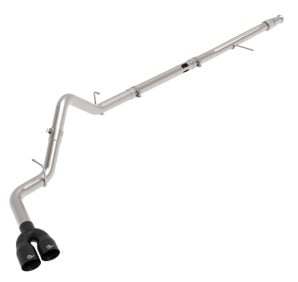 afe rebel xd series 3in 304ss dpf-back 20-21 gm trucks l6-3.0l (td) lm2 - dual black tip 49-34129-b