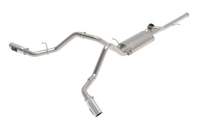 afe gemini xv 3in 304ss cb exhaust w/ cutout 14-19 gm trucks 4.3/5.3l w/ pol tips - crewcab/extended 49-34132-p