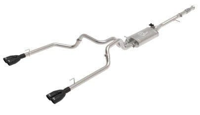 afe gemini xv 3in 304 ss cat-back exhaust w/ cutout 19-21 gm silverado/sierra 1500 v8- w/ black tips 49-34139-b