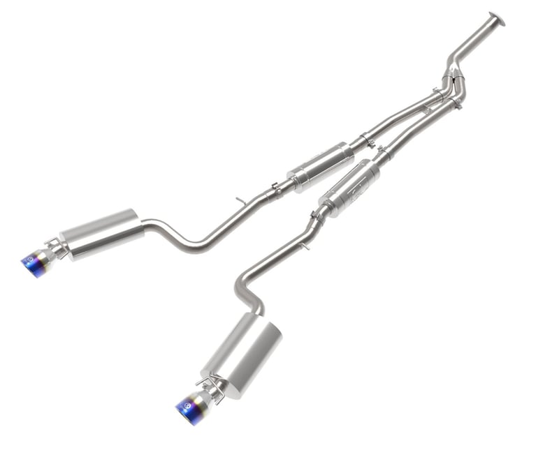 afe power takeda 16-17 lexus is200t // 18-22 is300 l4-2.0l (t) 2.5in-3in 304 ss cb exhaust w/ blue tip 49-36059-l