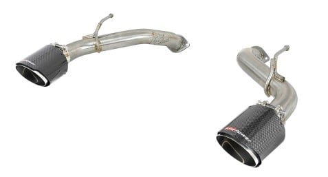 afe takeda 2.5in 304 ss axle-back exhaust w/ carbon fiber tips 16-19 infiniti q50 v6-3.0l (tt) 49-36130nm-c