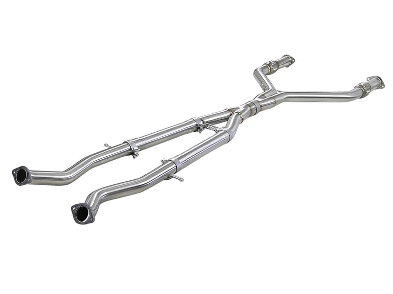 afe takeda 2.5in to 3in 304 ss y-pipe exhaust system 14-22 infiniti q50/q60 v6-3.0l (tt) 49-36131