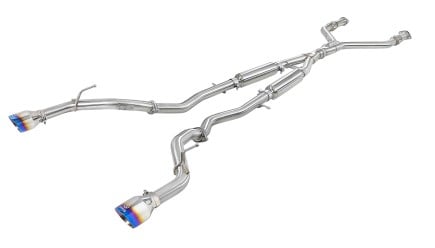 afe takeda 2.5in 304 ss cat-back exhaust system w/ blue flame tips 16-18 infiniti q50 v6-3.0l (tt) 49-36132nm-l