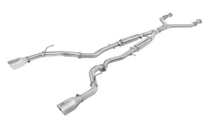 afe takeda 2.5in 304 ss cat-back exhaust system w/ polished tips 16-18 infiniti q50 v6-3.0l (tt) 49-36132nm-p