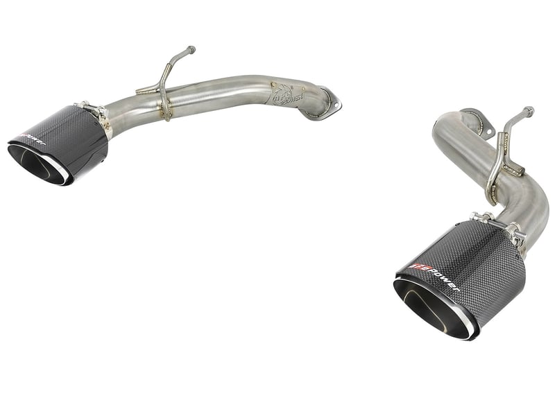 afe power takeda 2.5in 304 ss axle-back exhaust w/ carbon fiber tips 17+ infiniti q60 v6-3.0l (tt) 49-36133nm-c
