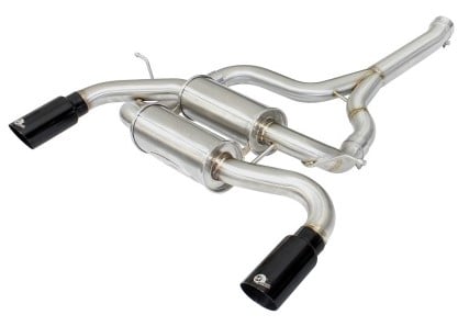 afe machforce xp ss-304 black tip 2.5in dia axle back exhaust 12-15 bmw 335i (f30) 3.0l (t) 49-36325-b