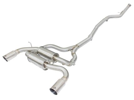 afe machforce xp ss-304 polish tip 2.5in dia cat back exhaust 12-14 bmw 335i (f30) 3.0l (t) 49-36326-p