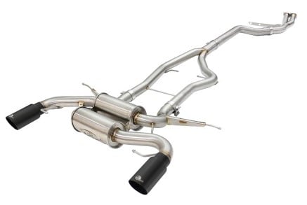 afe machforce xp ss-304 black tip 3.0in-2.5in dia cat back exhaust 11-13 bmw 335i (e90/e92) 3.0l 49-36328-b