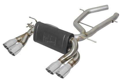 afe mach force-xp 2-1/2in ss axle back exhaust w/polished tips 15+ bmw m3/m4 (f80/f82) l6 3.0l (tt) 49-36338-p