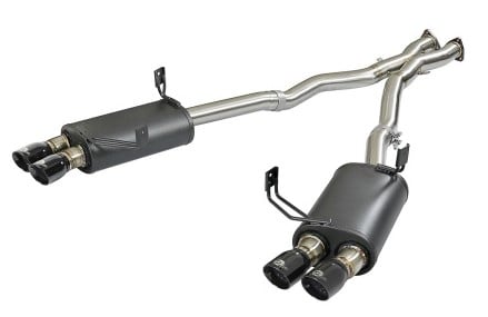 afe mach force-xp 2-1/2in 304 ss cat-back exhaust w/ black tips 05-08 bmw z4 m coupe (e86) l6 3.2l 49-36339-b