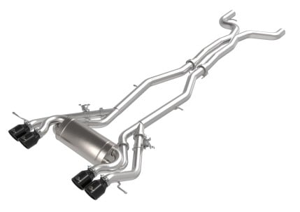 afe machforce xp exhausts cat-back ss 21 bmw m2 competition l6-3.0l w/black tips 49-36351-b