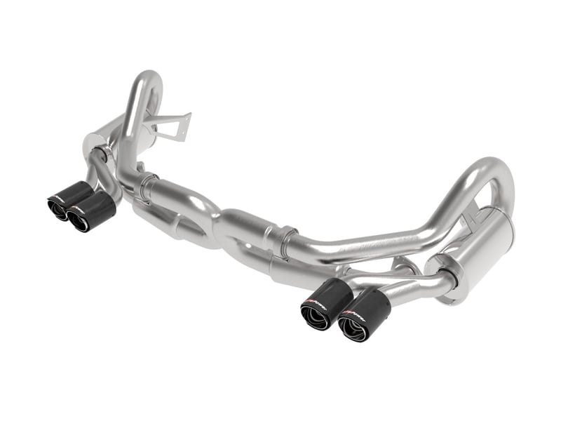 afe power elite ss-304 carbon tip dual cat back exhaust 12-16 porsche 911 c2s (991) h6-3.8l 49-36406-c