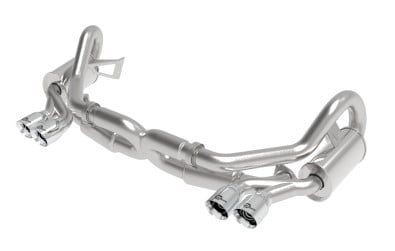 afe machforce xp 12-16 porsche 911 carrera h6-3.8l ss-304 cat-back exhaust w/ polished quad tips 49-36406-1p