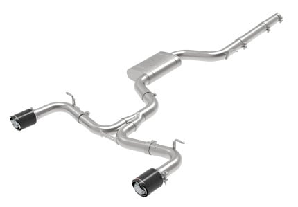 afe mach force-xp 3 in to 2-1/2 in stainless steel cat-back exhaust carbon volkswagen gti 15-17 49-36418-c