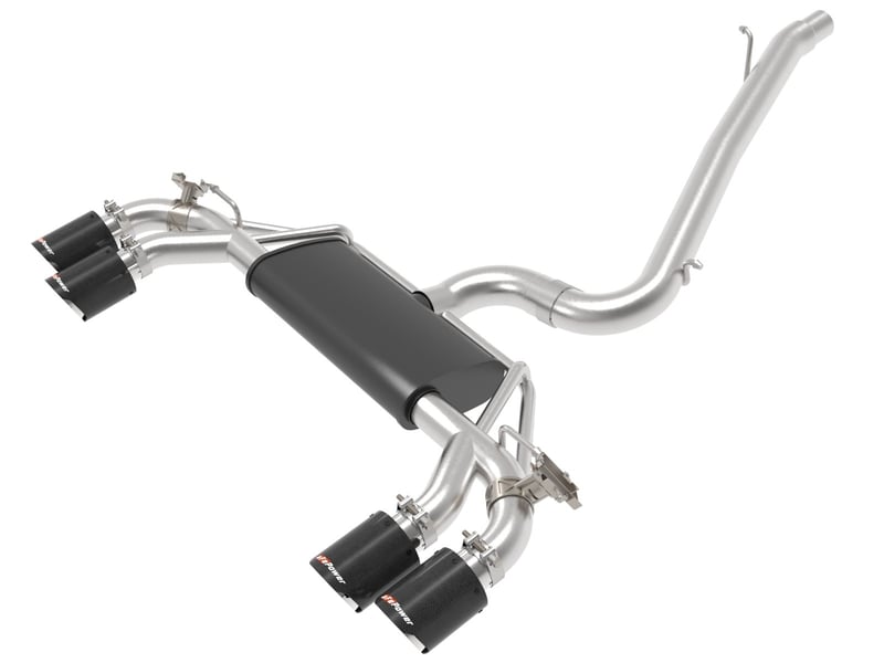 afe power mach force-xp 15-19 volkswagen golf r l4-2.0l(t) 304 ss cat-back exhaust system - carbon 49-36430-c