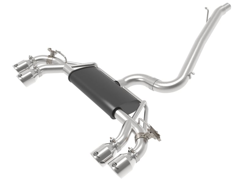 afe power mach force-xp 15-19 volkswagen golf r l4-2.0l(t) 304 ss cat-back exhaust system - polished 49-36430-p