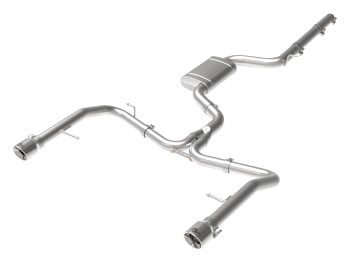 afe 19-21 vw jetta gli (mkvii) l4-2.0l (t) mach force-xp 304 ss cat-back exhaust system polished tip 49-36432-p