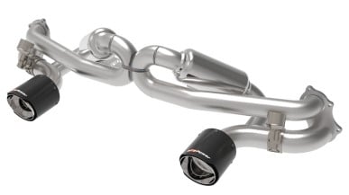 afe machforce xp 2.25in-2.5in 304ss exhaust cat-back 20-22 porsche cayman gt4 (718) - carbon tips 49-36443-c