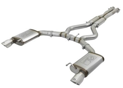 afe 20-22 audi rs6 avant v8 4l(tt) mach force-xp 3in to 2.5in 304 ss cat-back exhaust w/polished tip 49-36448-p