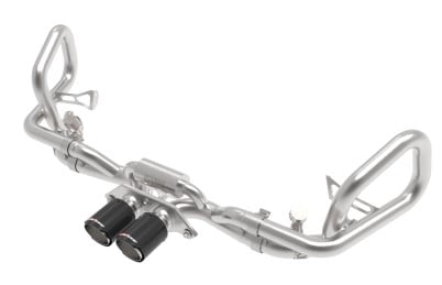 afe 14-16 porsche 911 gt3 991.1 h6 3.8l mach force-xp 304 ss cat-back exhaust system w/ carbon tips 49-36450-c