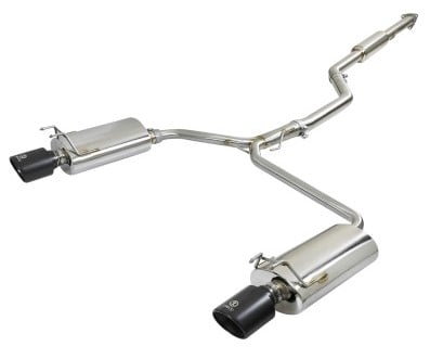 afe takeda exhaust 304ss dual cat-back w/ black tips 13-17 honda accord lx/ex/ex-l sedan l4 2.4l 49-36605-b