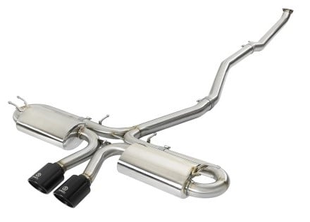 afe takeda 3in 304 ss cat-back exhaust w/ dual center black tips 17+ honda civic si (2dr) i4 1.5l 49-36618-b